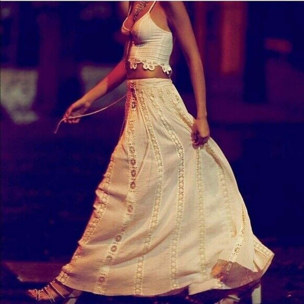 Free People FP One White Corset Maxi Skirt L - Picture 3 of 4